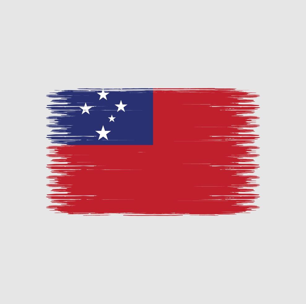 pinceladas de bandeira de samoa. bandeira nacional vetor