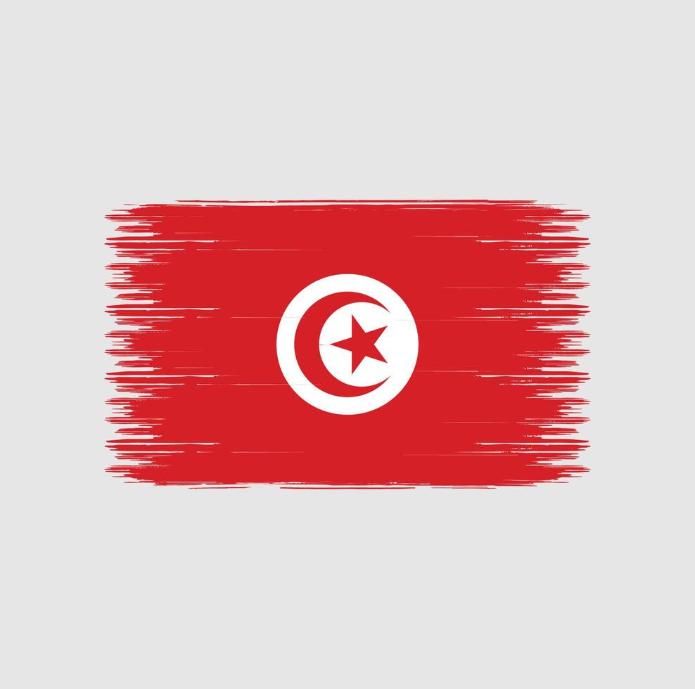 pinceladas de bandeira da tunísia. bandeira nacional vetor