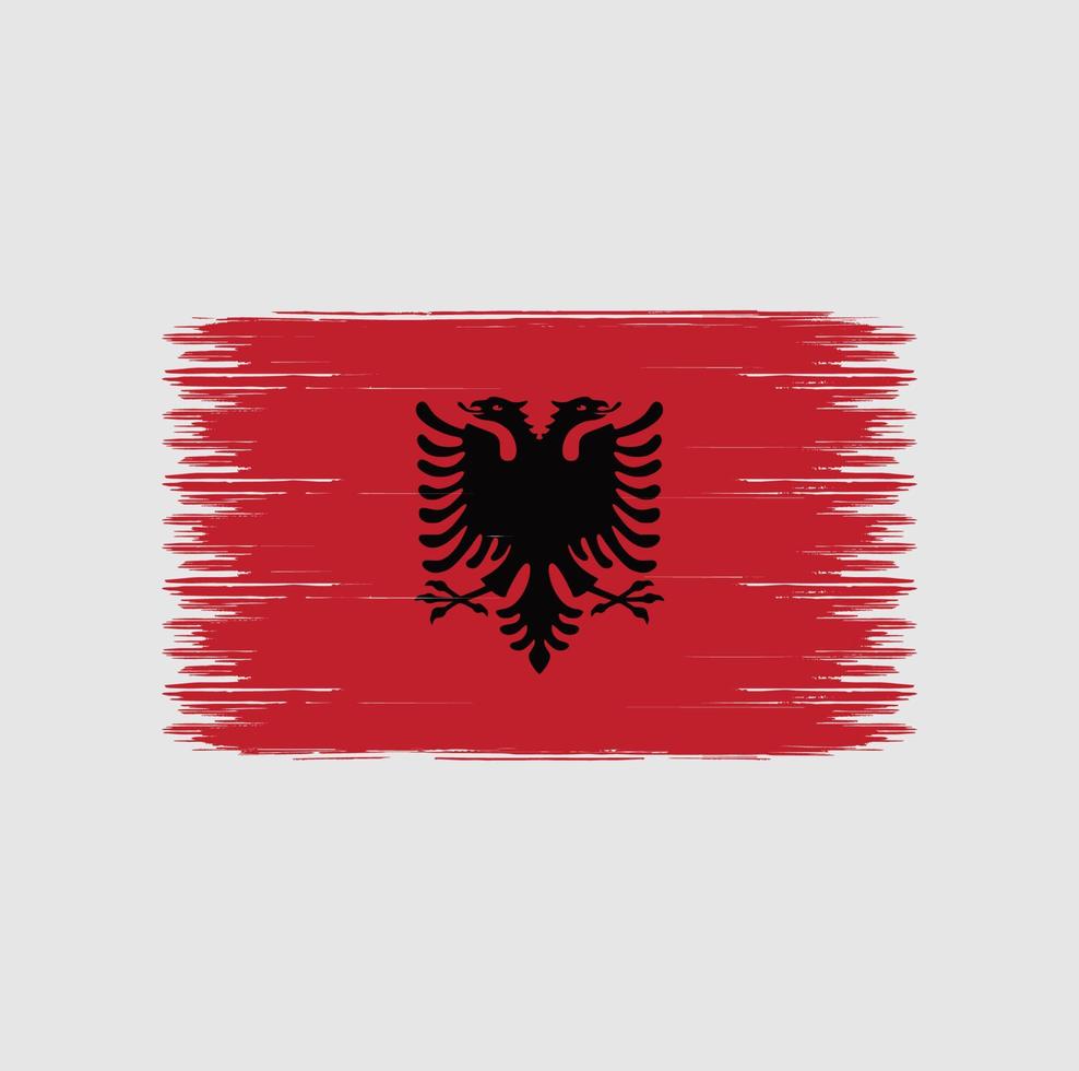 pinceladas de bandeira da albânia. bandeira nacional vetor