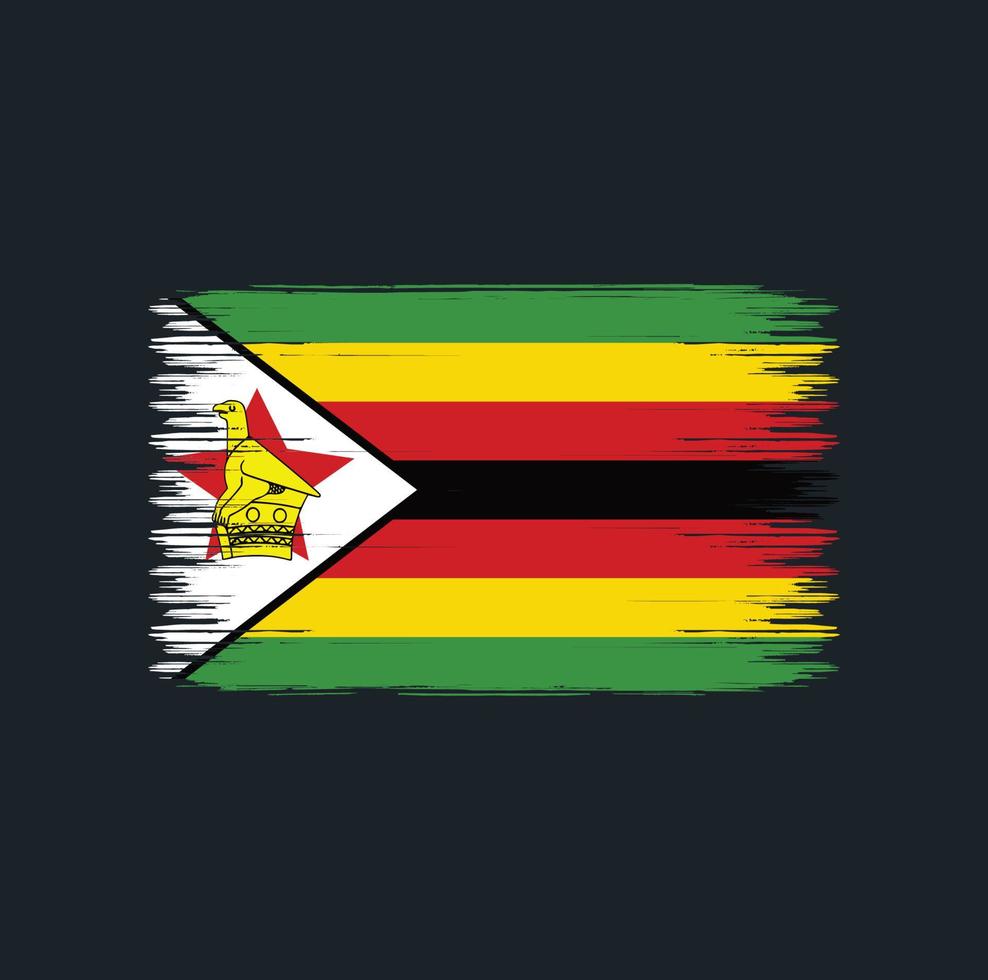 pinceladas de bandeira do zimbabwe. bandeira nacional vetor