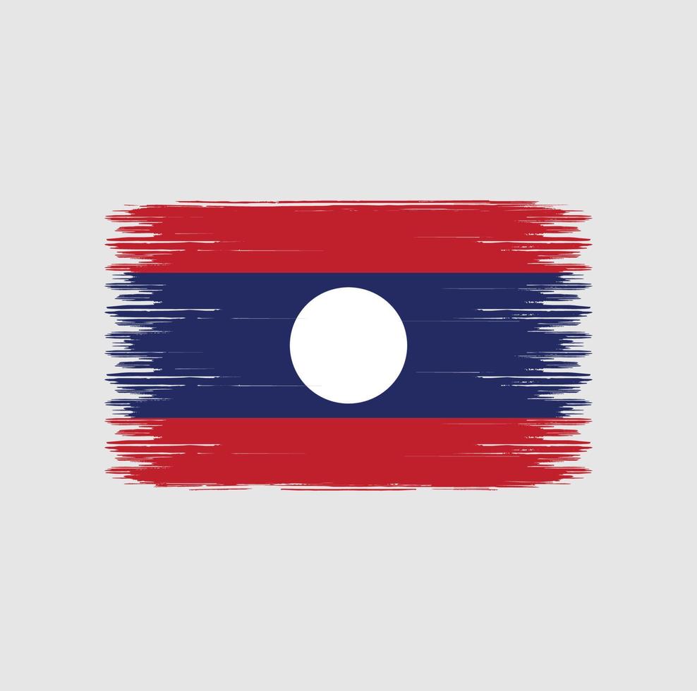 pinceladas de bandeira do laos. bandeira nacional vetor