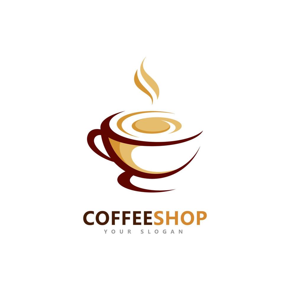 logotipo de vetor minimalista de café. modelo de logotipo de grãos de café