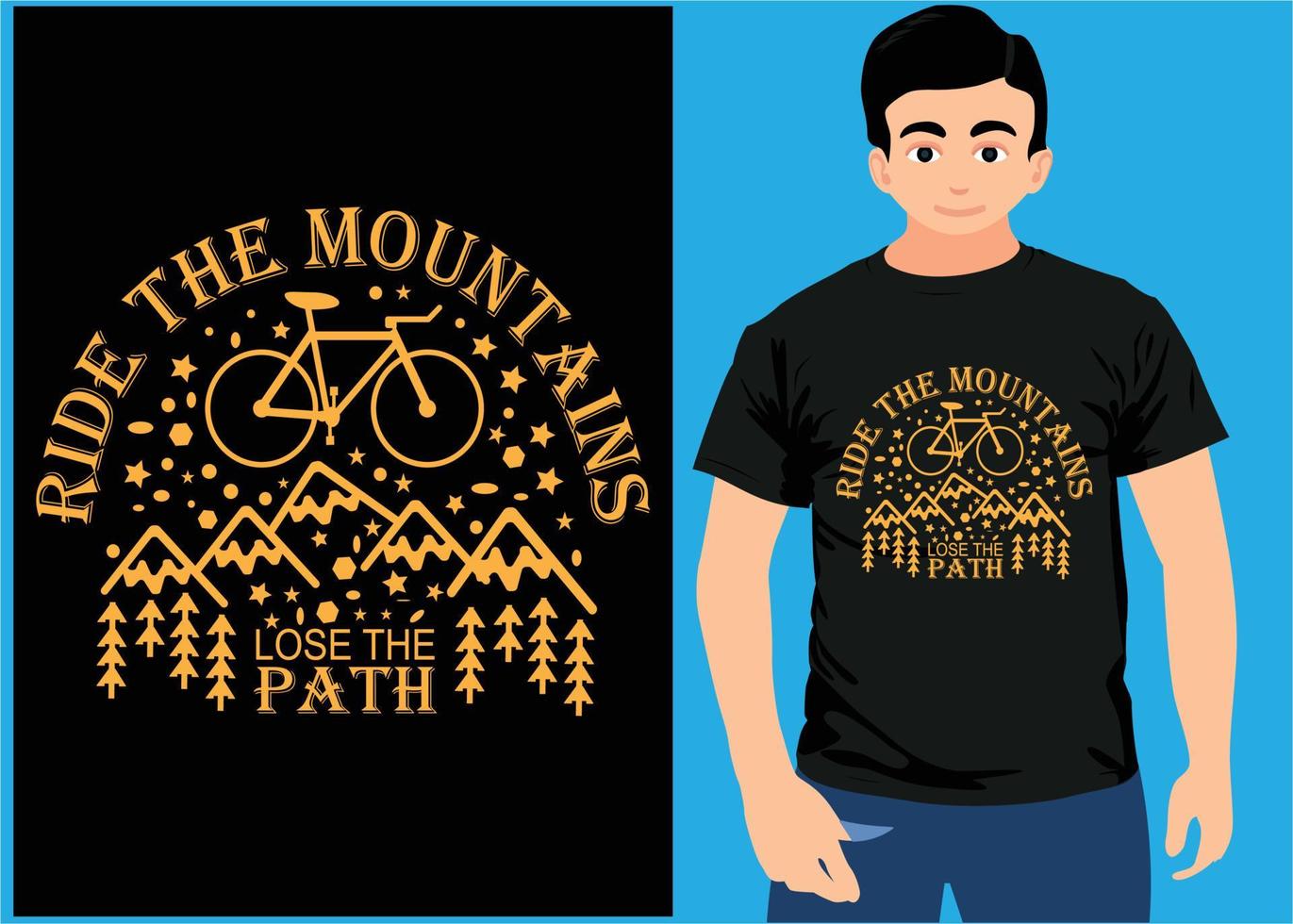 montar as montanhas perder o caminho. camiseta vetor de montanhas