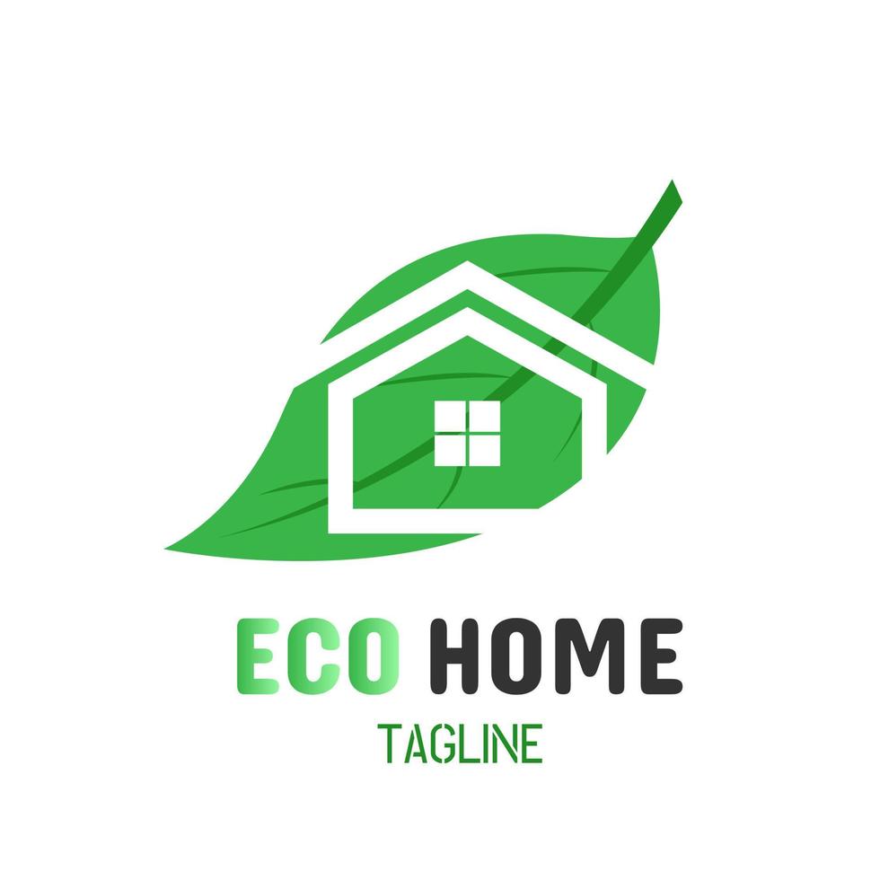 logotipo da ecocasa. design simples de um logotipo de área residencial verde vetor