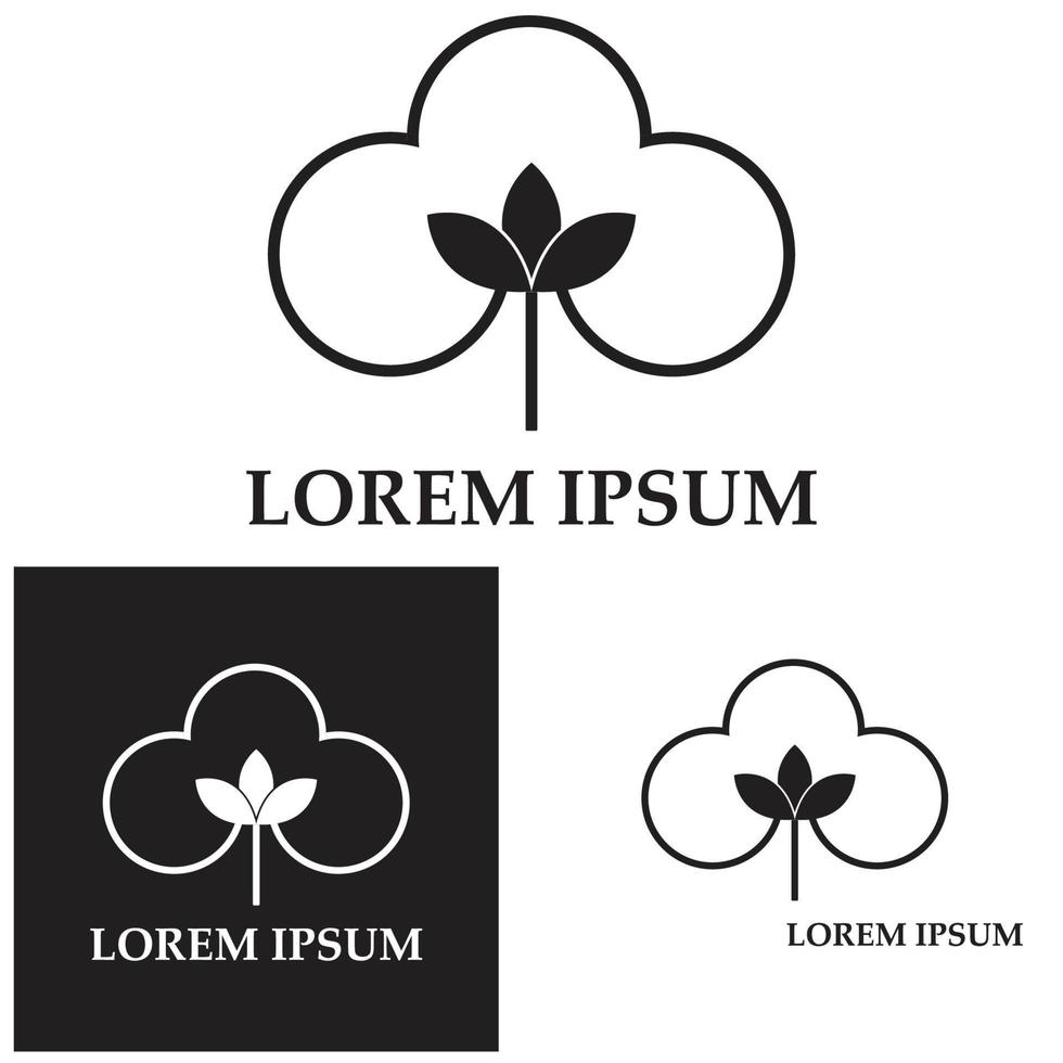 design de vetor de ilustração de logotipo de algodão