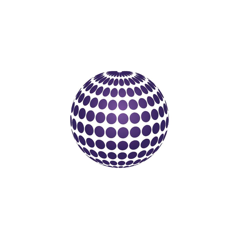 design de logotipo de globo digital 3D. ilustração em vetor ícone. este logotipo é adequado para tecnologias globais da empresa mundial e agências de mídia e publicidade