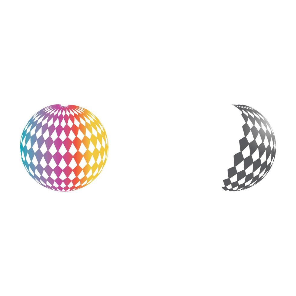 design de logotipo de globo digital 3D. ilustração em vetor ícone. este logotipo é adequado para tecnologias globais da empresa mundial e agências de mídia e publicidade