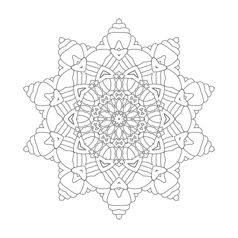 vetor de mandala de arte de linha para design