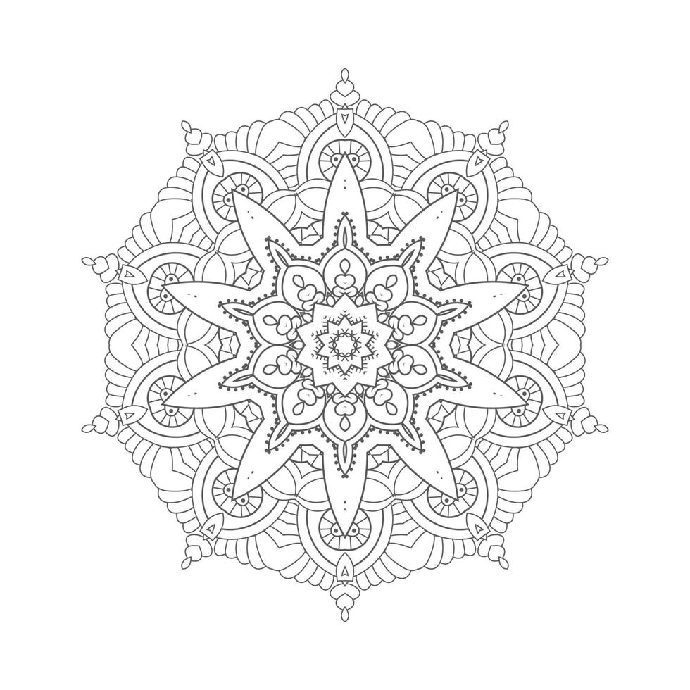 vetor de mandala de arte de linha para design