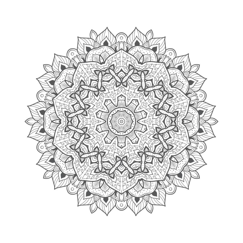 vetor de mandala de arte de linha elegante para design