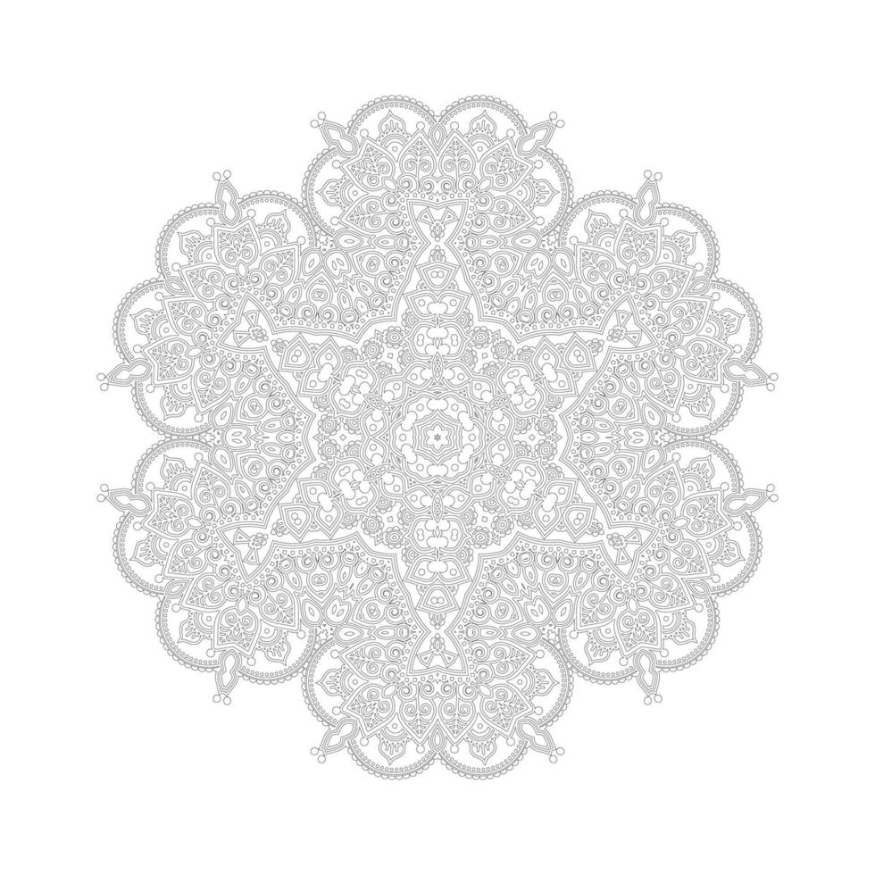 vetor de mandala de arte de linha para design