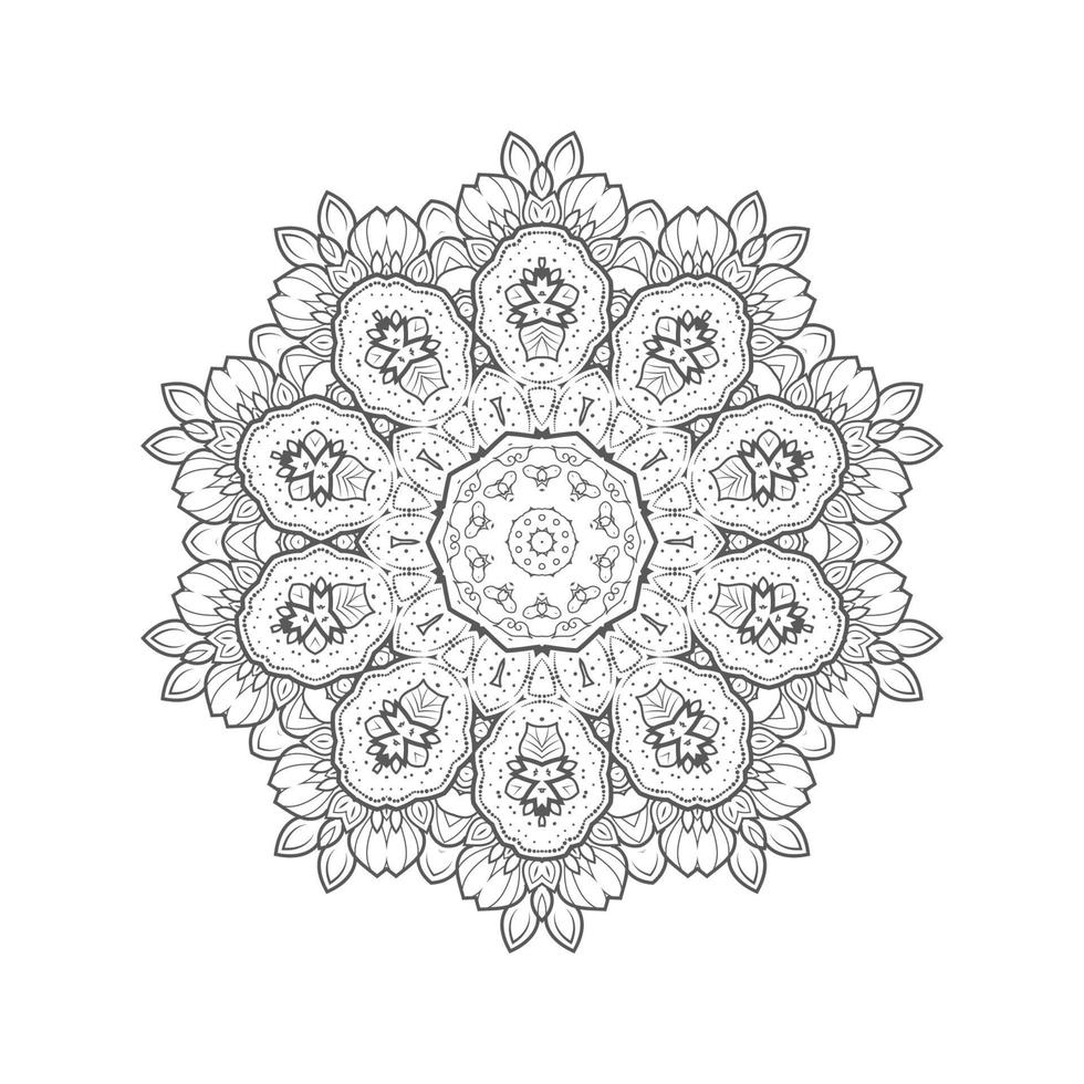 vetor de mandala de arte de linha elegante para design