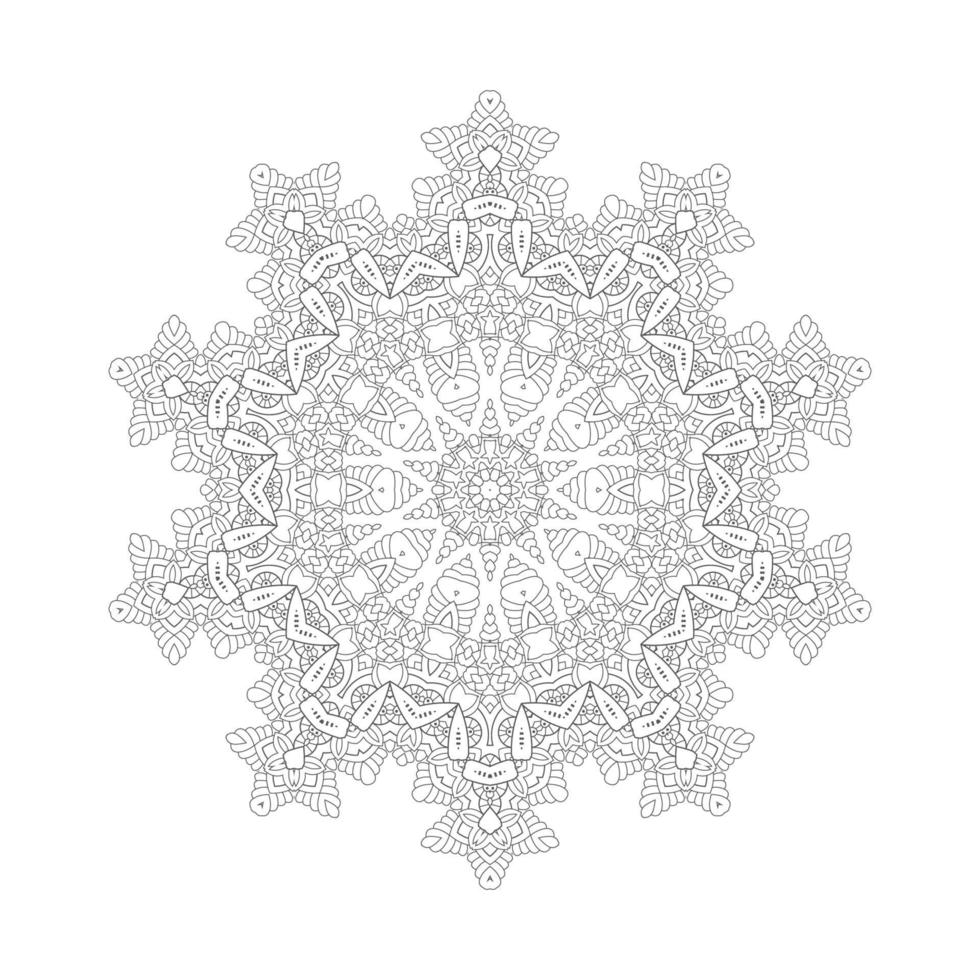 design de mandala de arte de linha elegante vetor