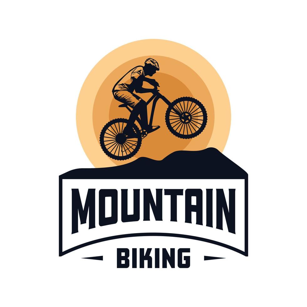 logotipo de ciclismo vintage, mountain bike, design de camiseta. design de camiseta de bicicleta de montanha. camiseta de montanha off-road. vetor