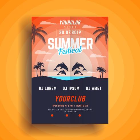 Cartaz de festa de verão oceano vetor