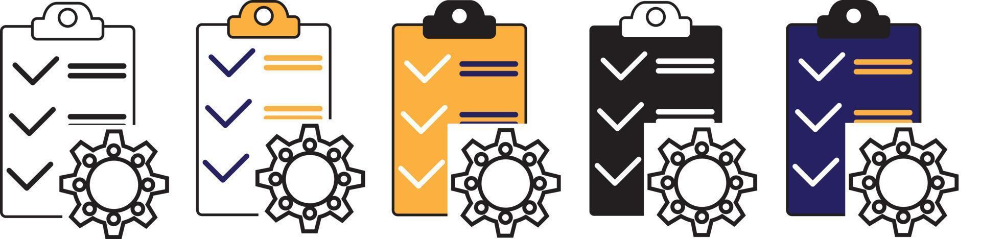 área de transferência com ícone de engrenagem. ilustração vetorial vetor