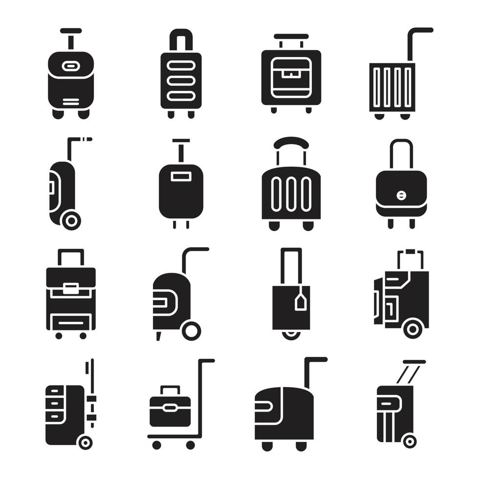 ilustração de conjunto de ícones de mala de viagem vetor