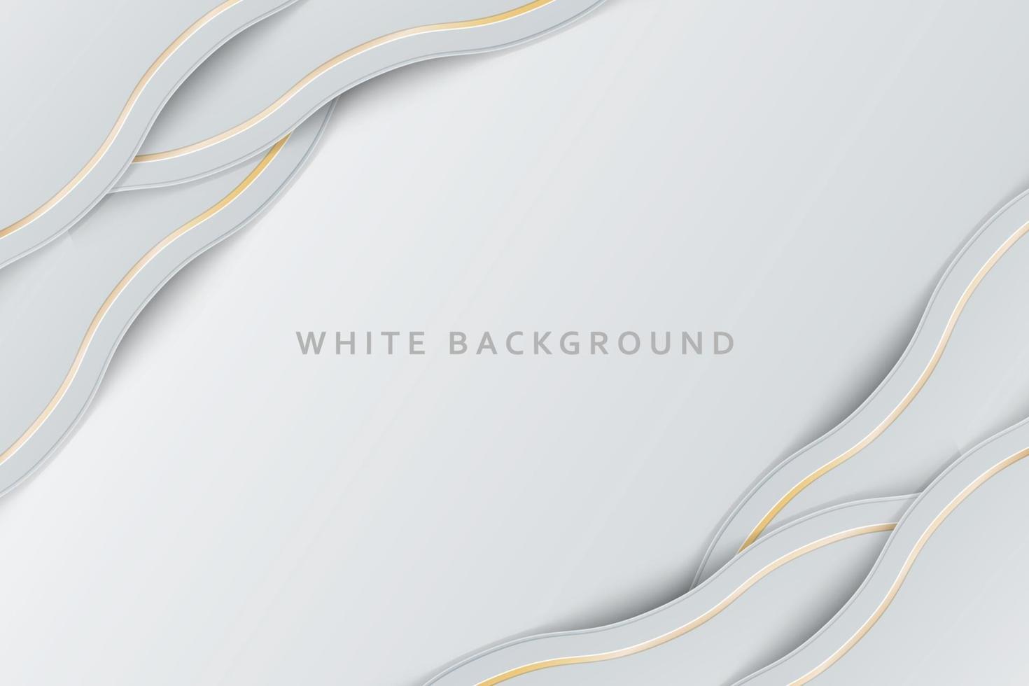 fundo moderno elegante abstrato branco com estilo de design gradiente de onda e linha dourada vetor