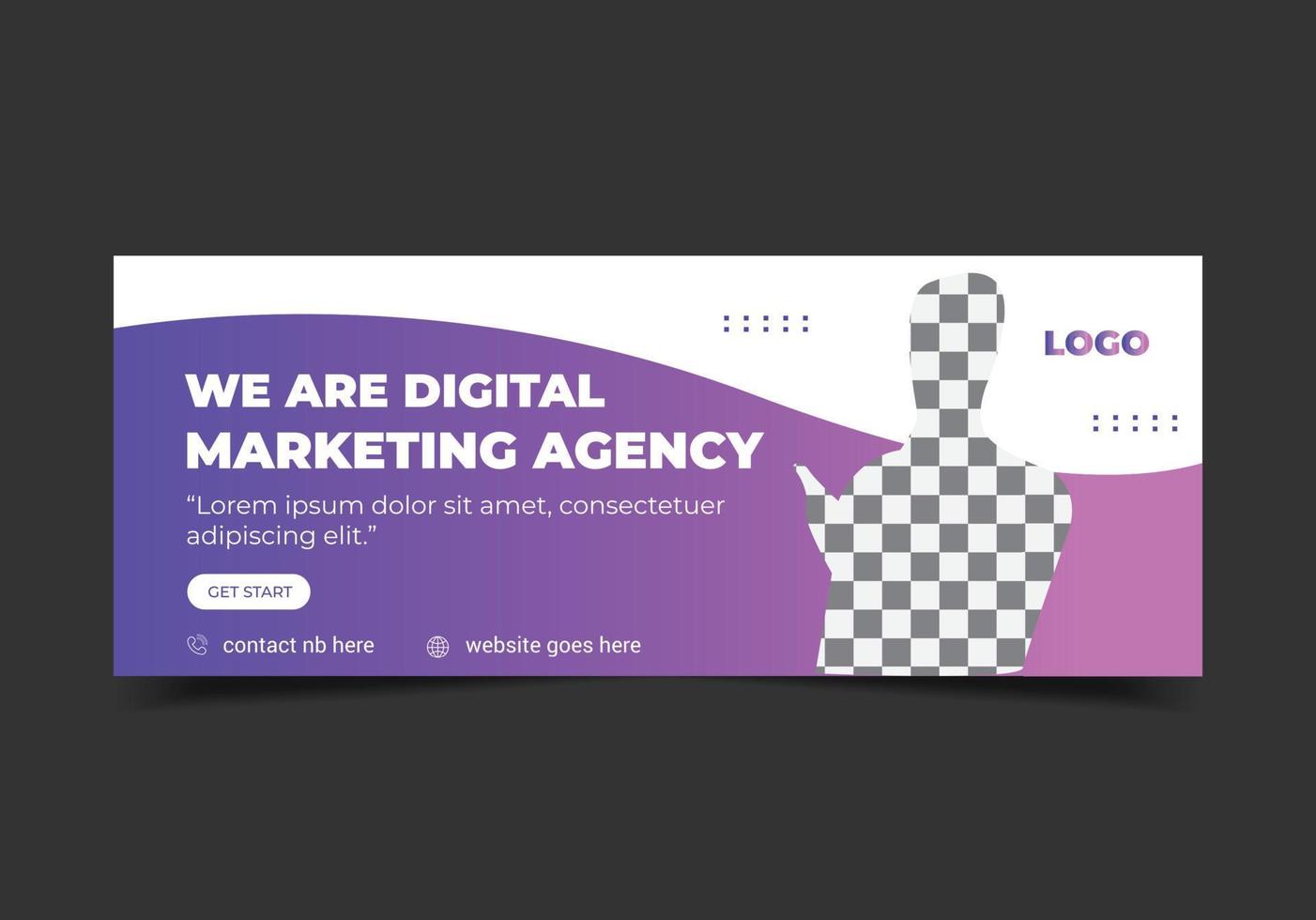modelo de capa de design de mídia social de agência de negócios de marketing digital, modelo de banner da web, design de banner abstrato para anúncios, folheto vetor