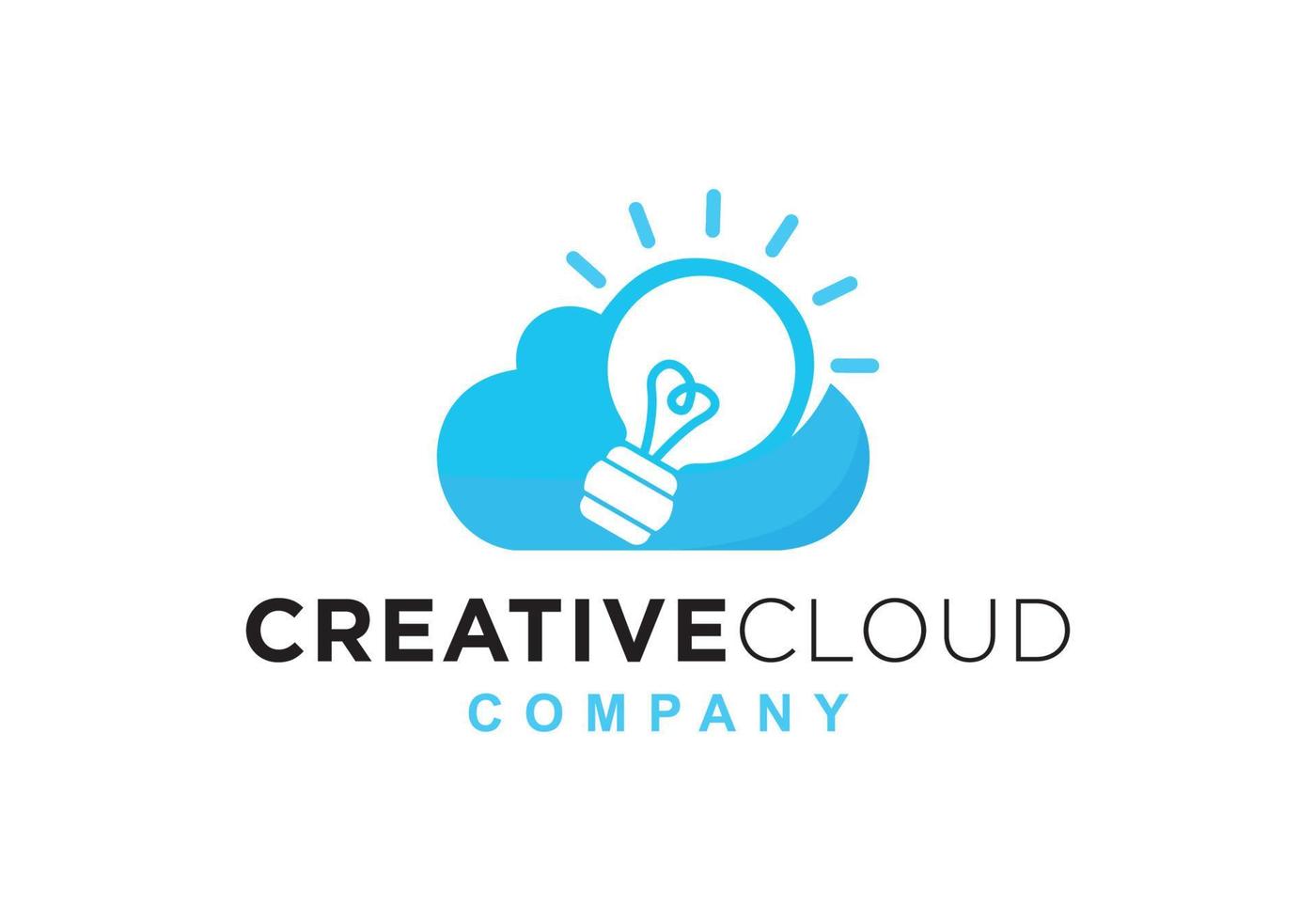 logotipo de nuvem criativa. conceito de ideia criativa. vetor