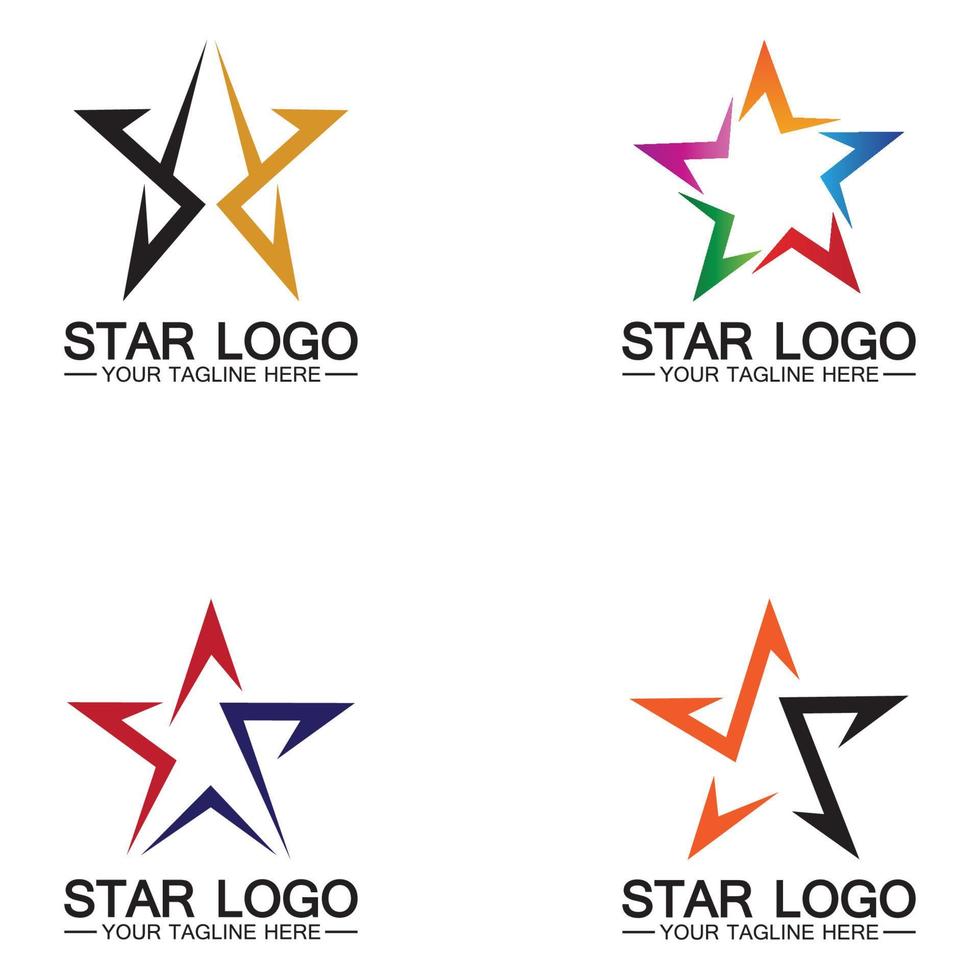 estrela logotipo modelo vetor ícone ilustração design-vetor