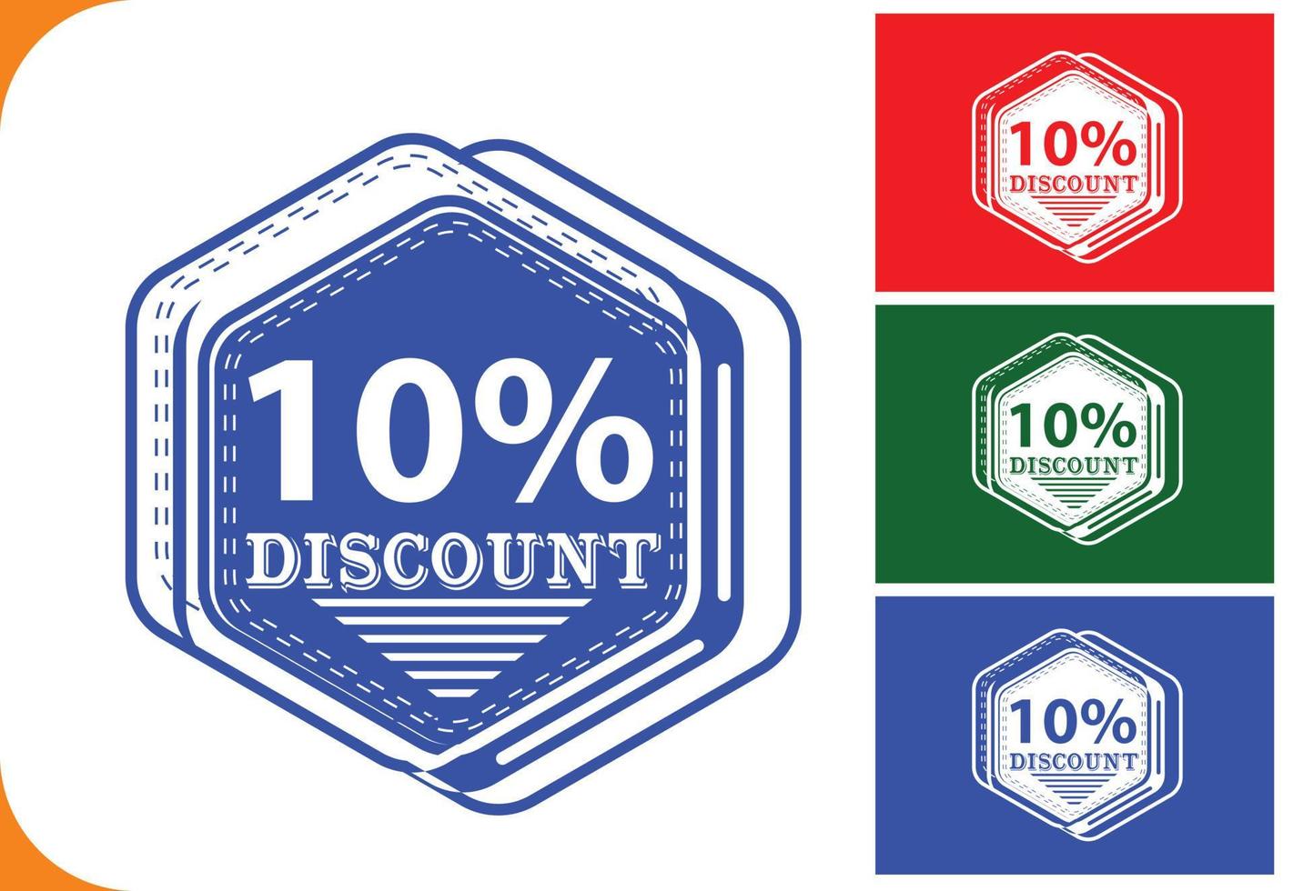 10% de desconto no novo logotipo de oferta e modelo de design de ícone vetor