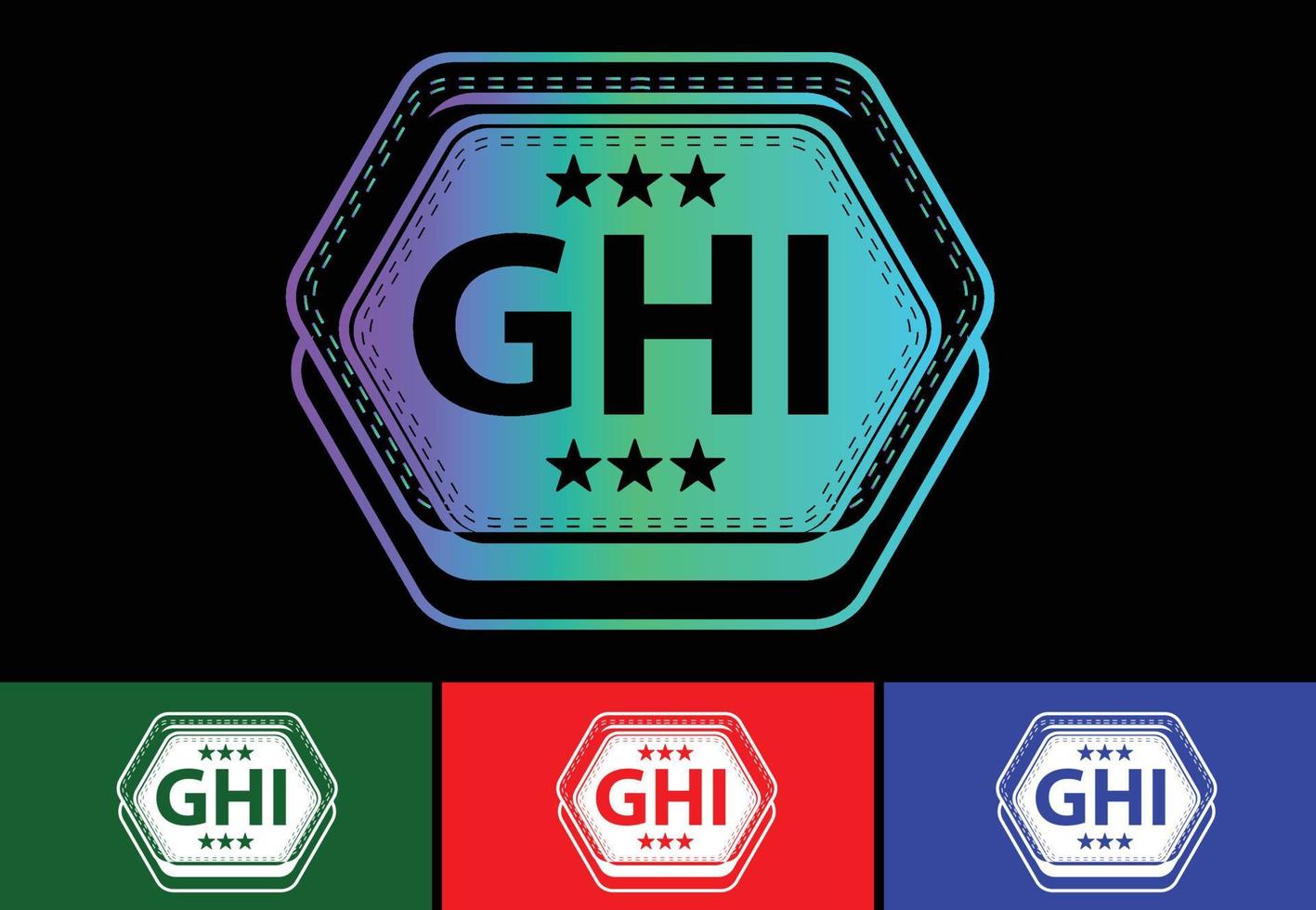 ghi letter novo logotipo e modelo de design de ícone vetor