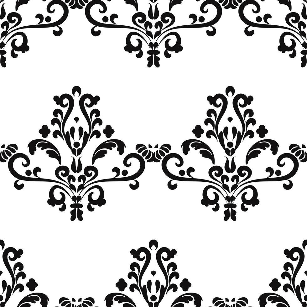stencils de pintura floral pattern.reusable amostra sem costura damasco. para o design de parede, padrão veneziano, têxtil, embrulho ou scrapbooking. gráficos digitais. Preto e branco. padrão veneziano vetor