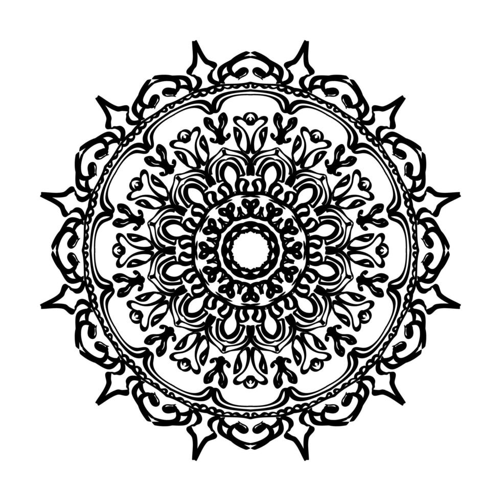 mandala desenhada à mão. decoração em ornamento de doodle oriental étnica. vetor