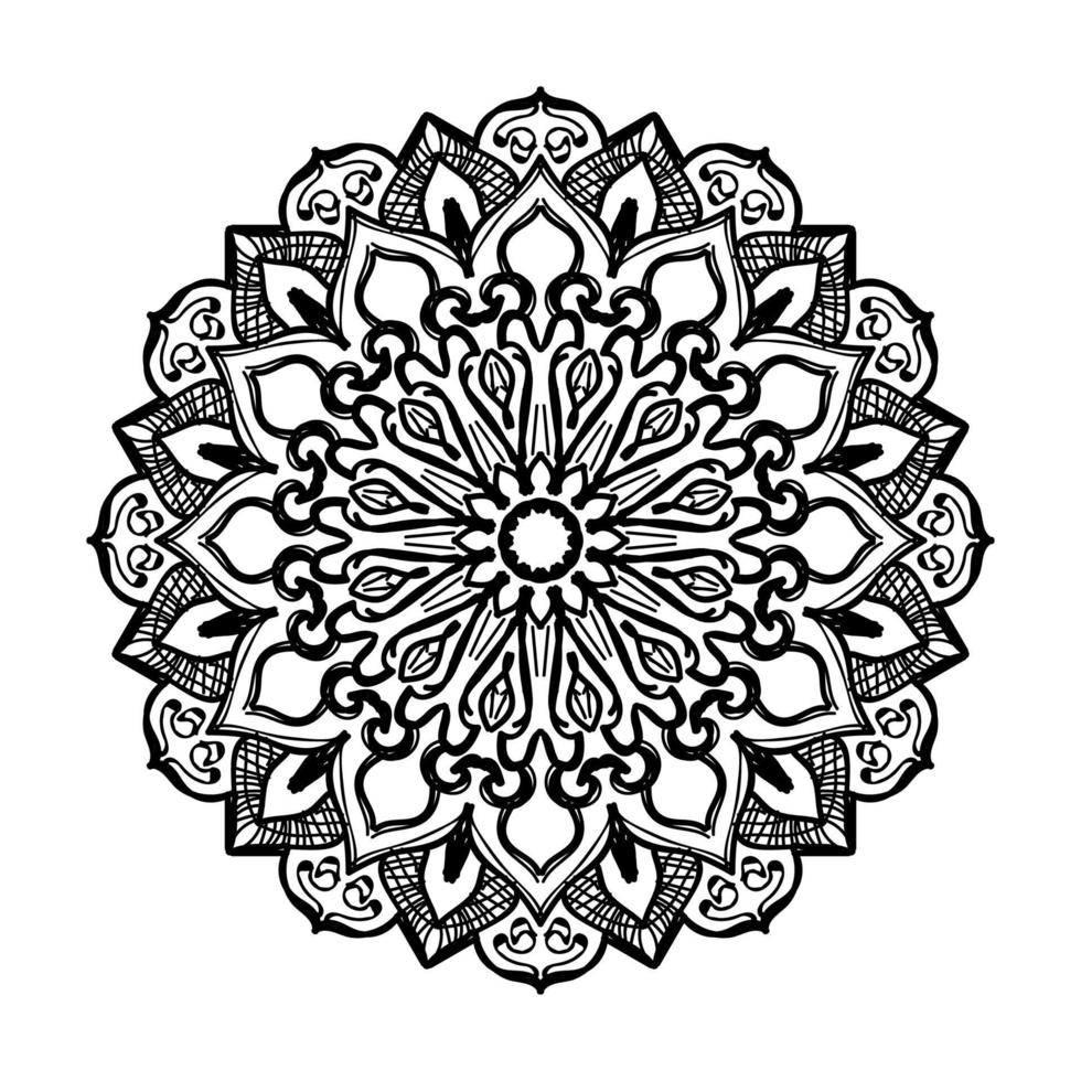 mandala desenhada à mão. decoração em ornamento de doodle oriental étnica. vetor