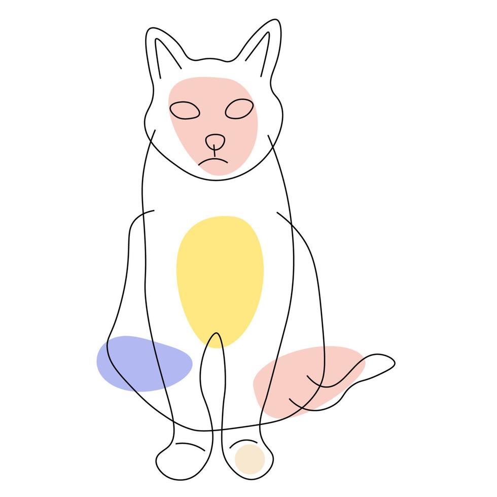 desenho de gato de contorno vetor