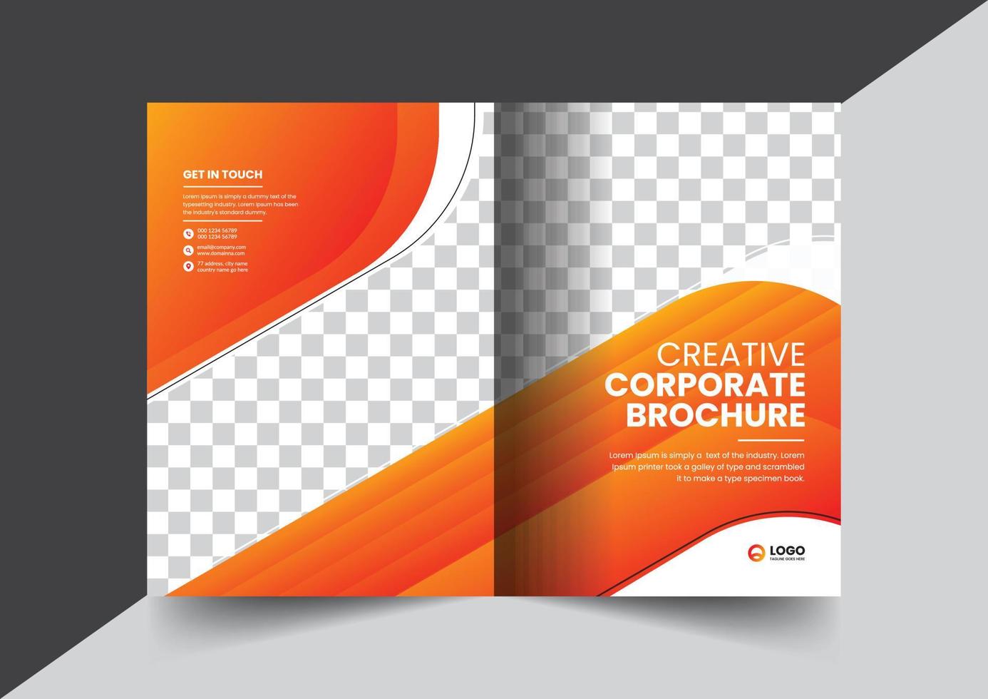 brochura corporativa brochura de perfil da empresa livreto de relatório anual proposta de negócios layout de página de rosto design de conceito vetor