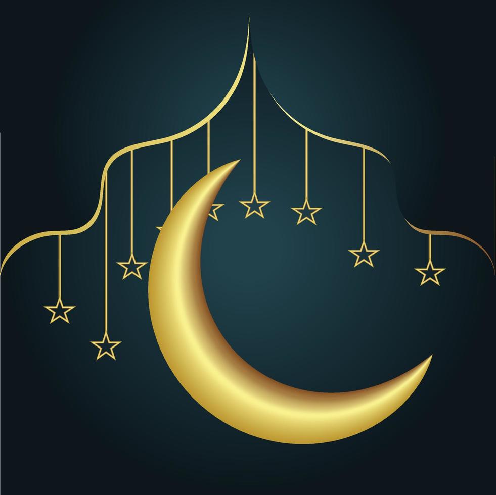 fundo de banner islâmico ramadan kareem com lanterna de mesquita de estrela de lua crescente padrão. vetor