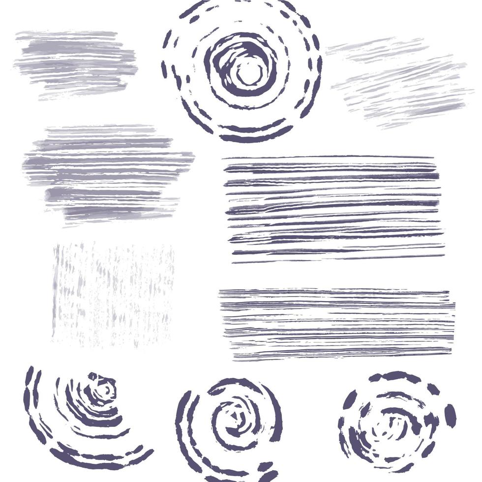conjunto de vetores de texturas abstratas de pinceladas. fundos, listras e linhas abstratas desenhadas à mão do grunge