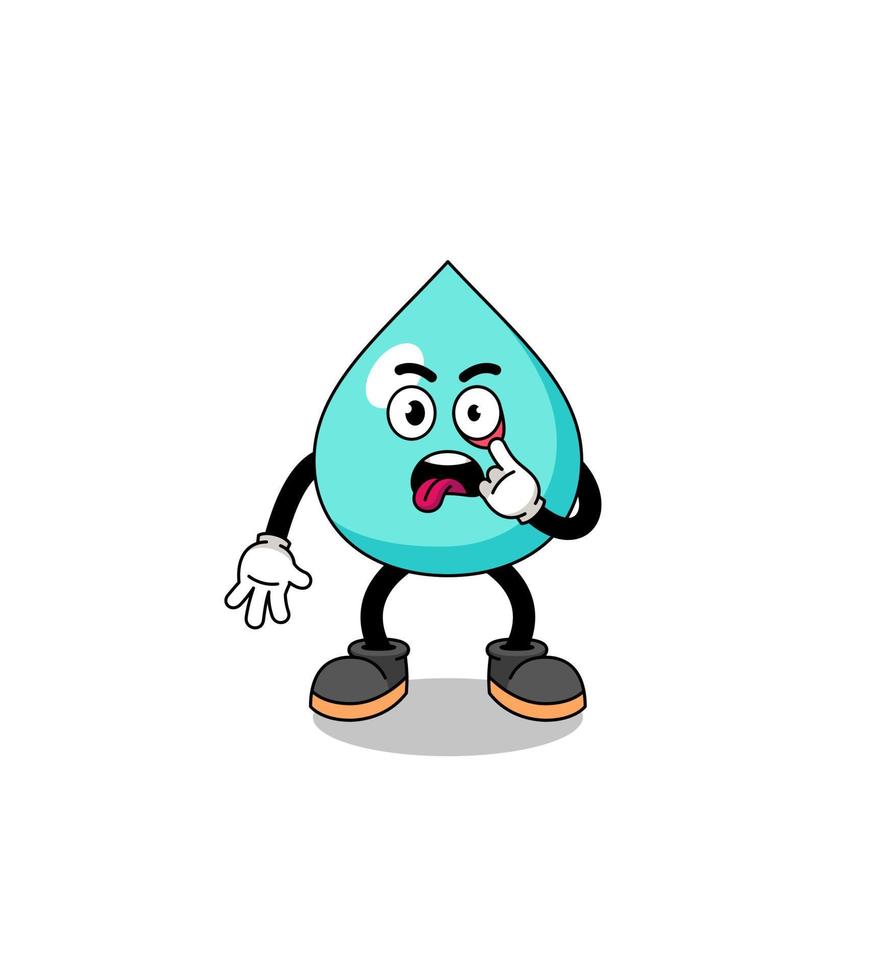 ilustração de personagem de água com a língua de fora vetor