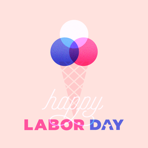 Cartão feliz do gelado do Dia do Trabalhador vetor