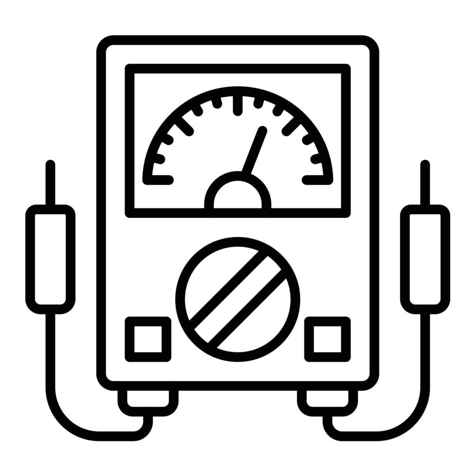 ícone de linha de voltímetro vetor