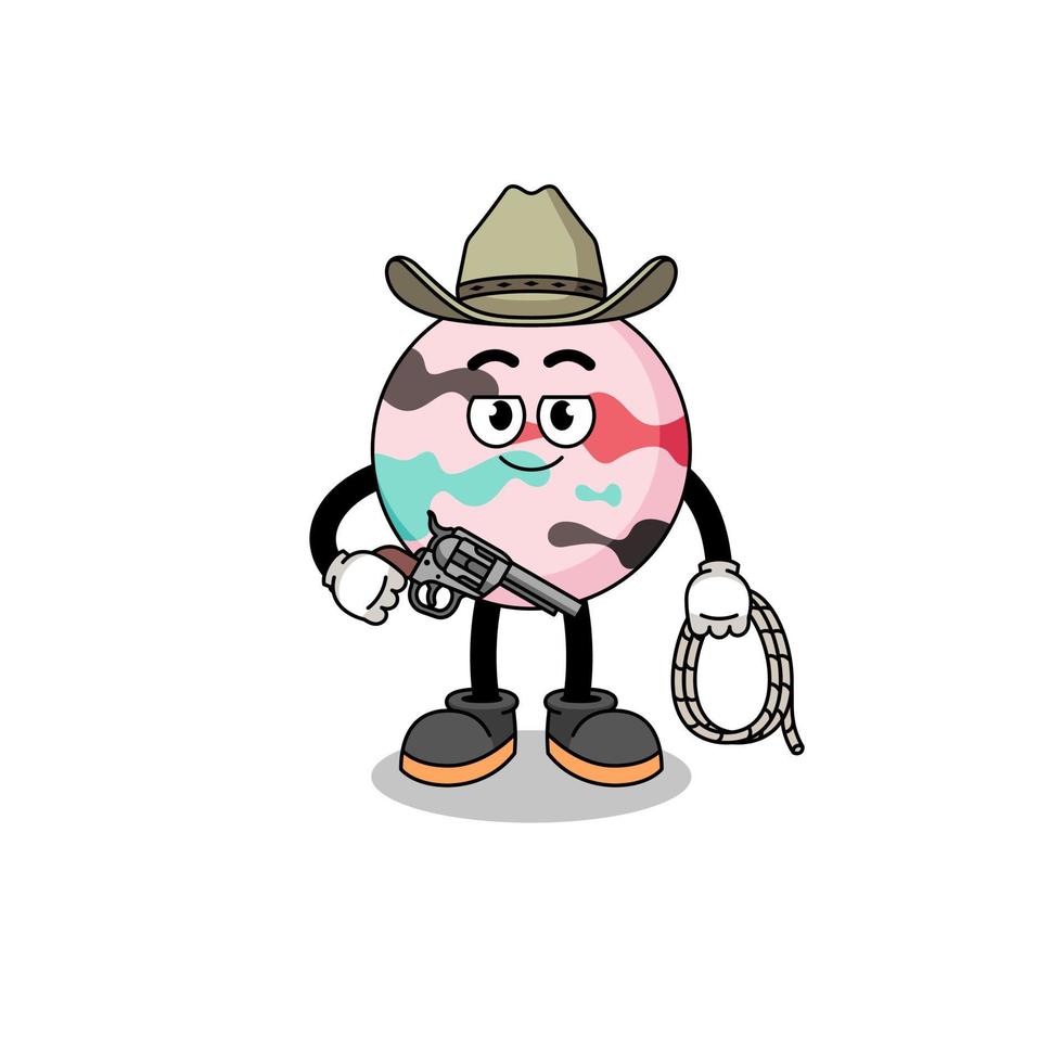 personagem mascote da bomba de banho como um cowboy vetor