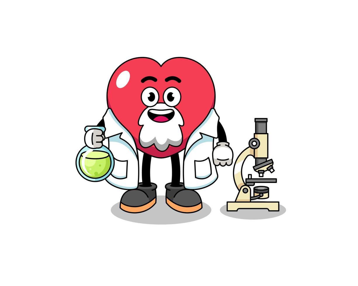 mascote do amor como cientista vetor