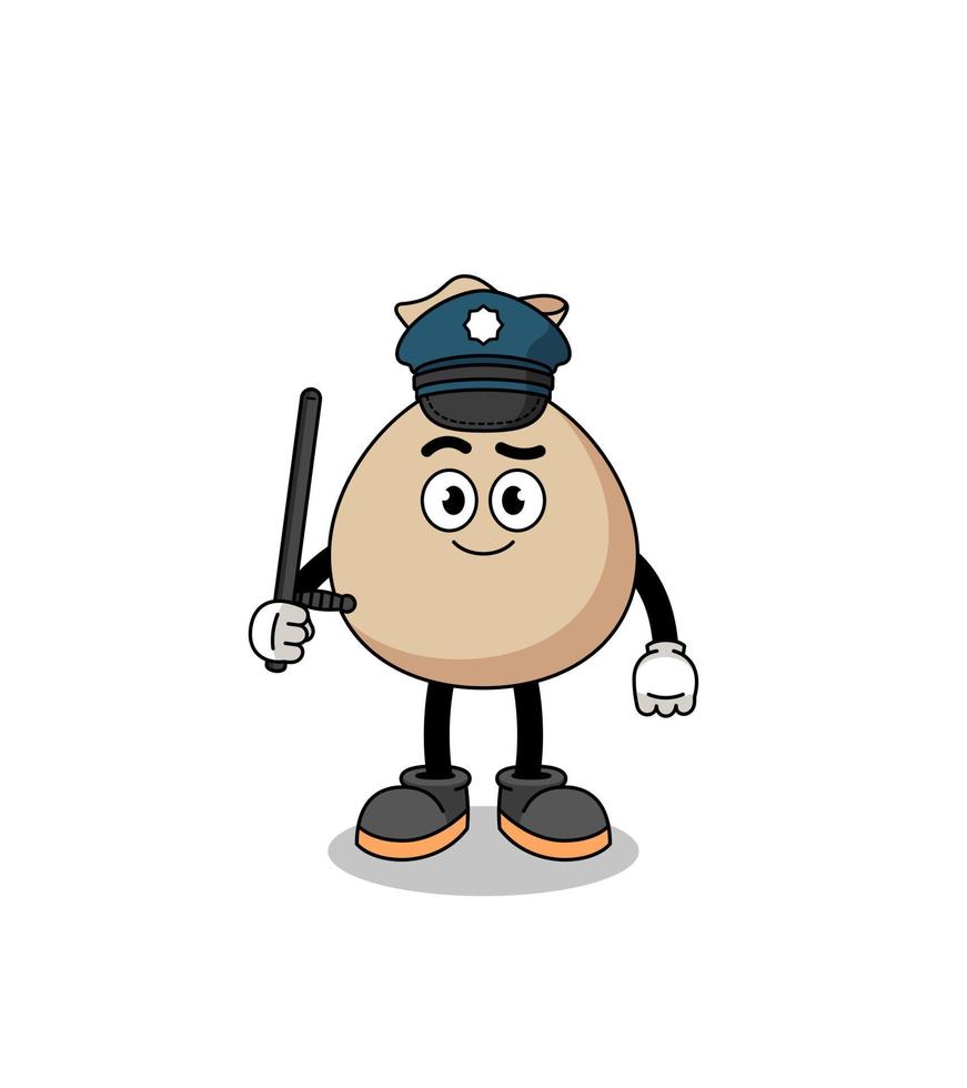 ilustração dos desenhos animados da polícia do saco de dinheiro vetor