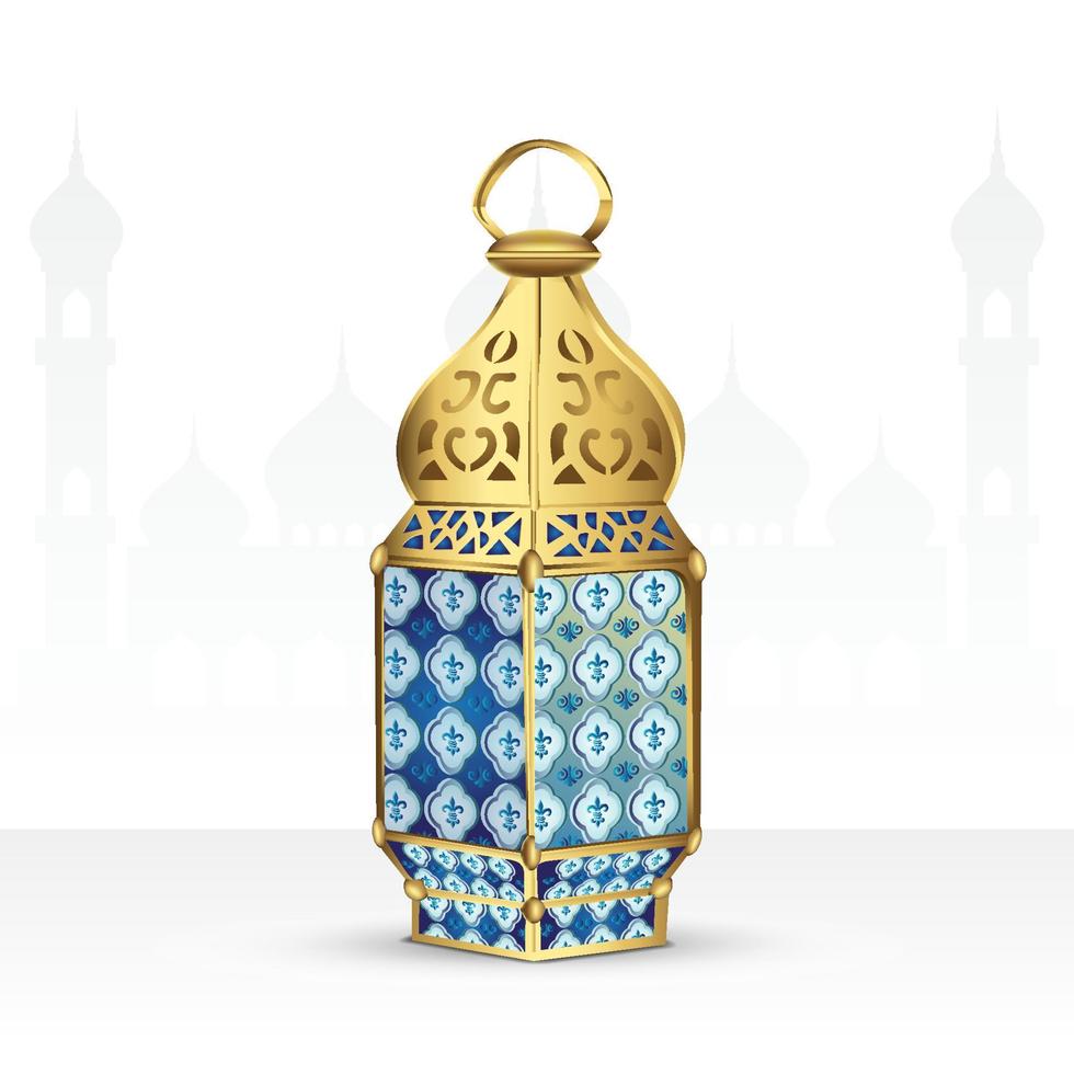 lanterna árabe isolada no fundo branco. símbolo do islamismo vetor