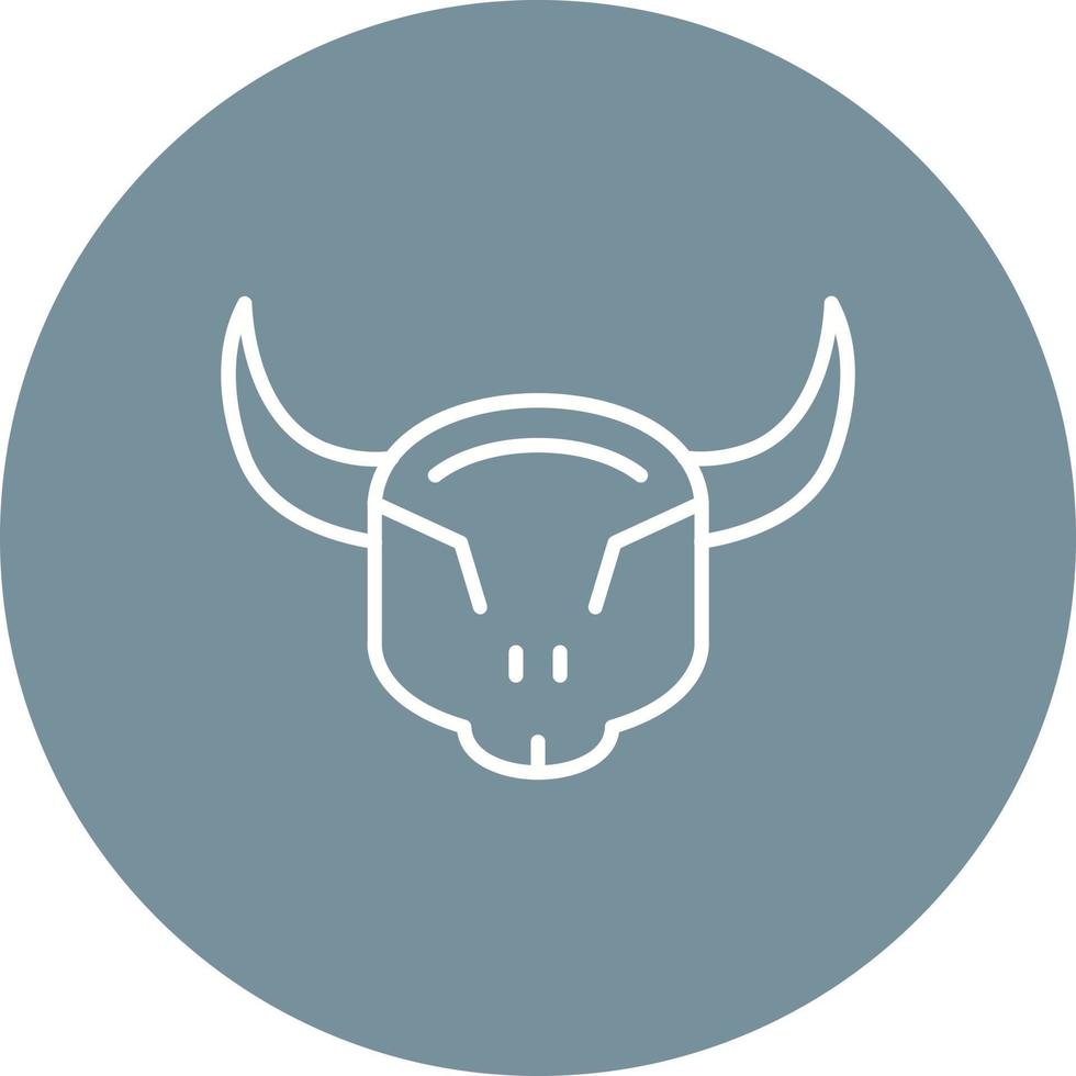 ícone de linha de crânio de touro vetor