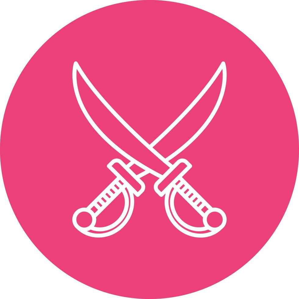 ícone de linha de faca pirata vetor