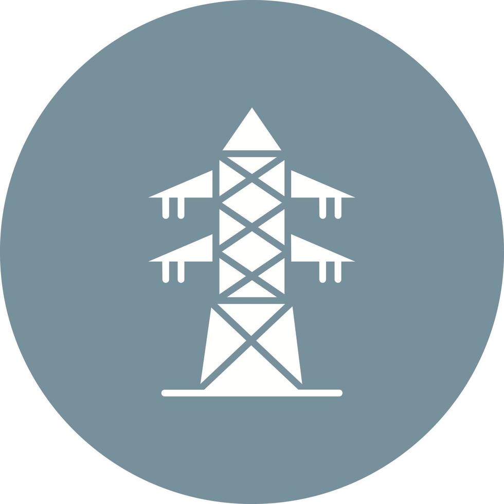 ícone de fundo de círculo de glifo de torre elétrica vetor