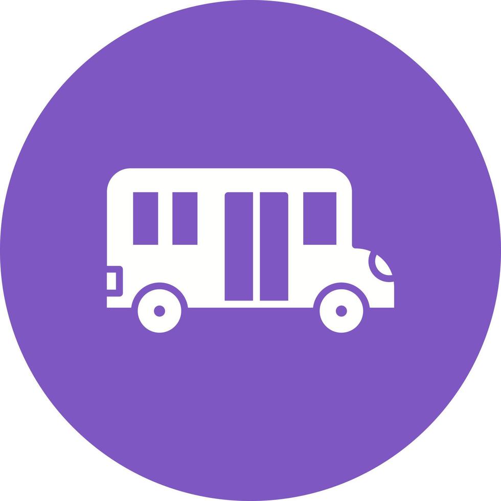 ícone de fundo de círculo de glifo de ônibus escolar vetor