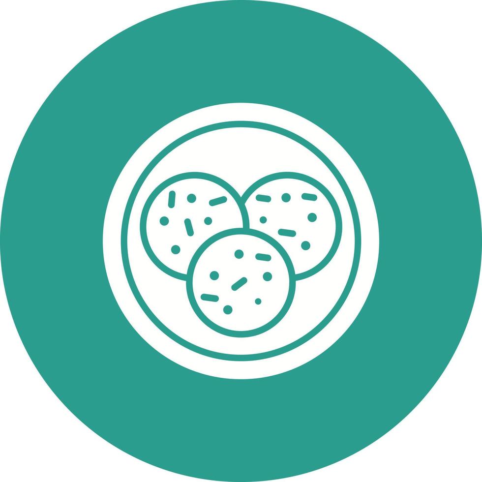 ícone de fundo de círculo de glifo de cookies vetor