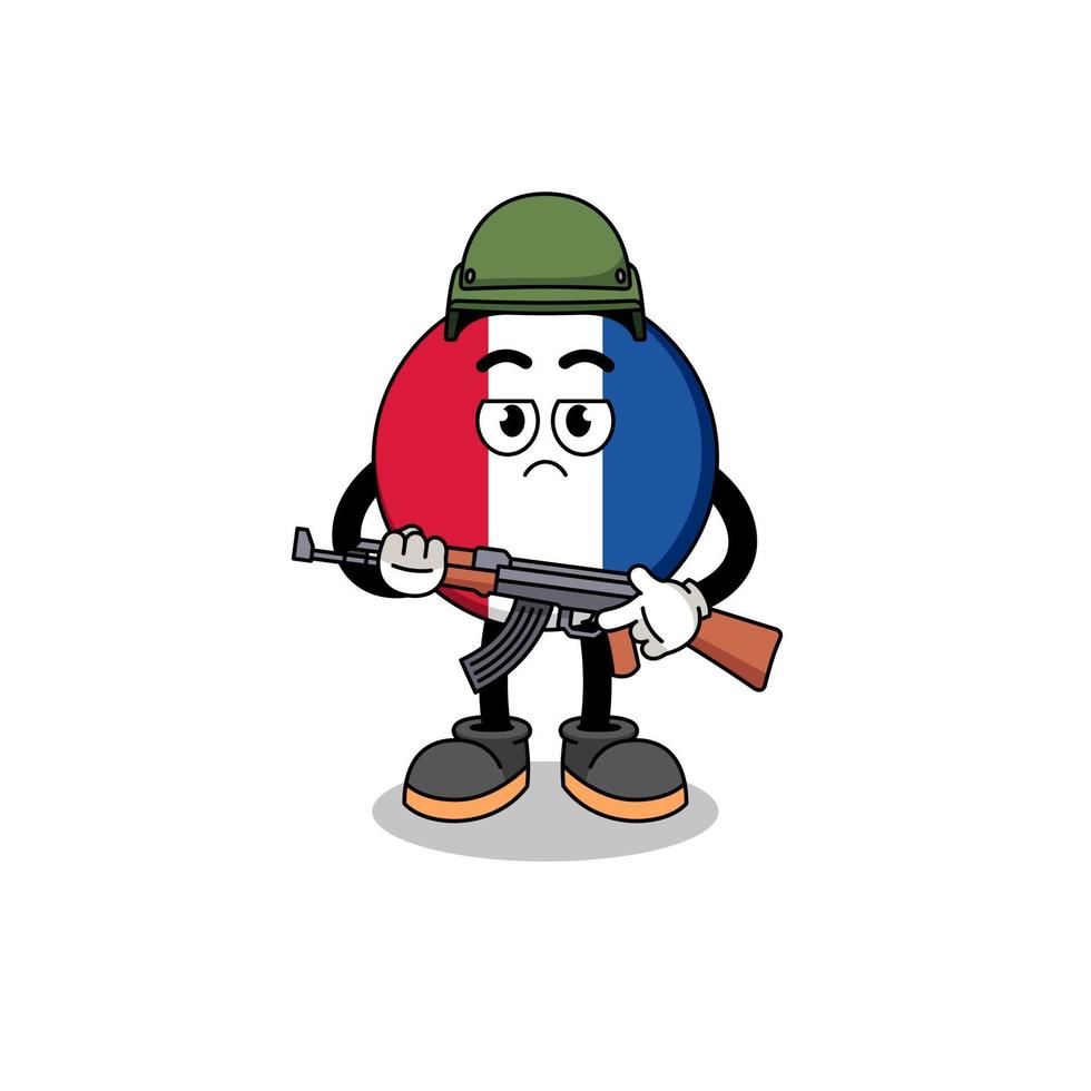 desenho animado do soldado da bandeira da frança vetor