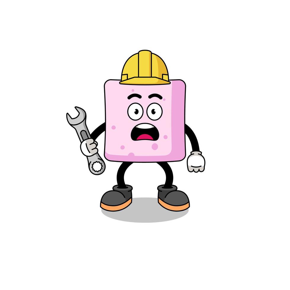 ilustração de personagem de marshmallow com erro 404 vetor