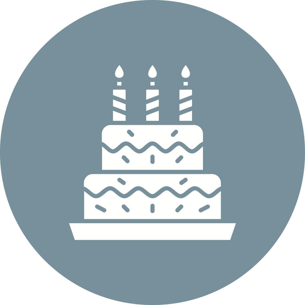 ícone de fundo de círculo de glifo de bolo de aniversário vetor