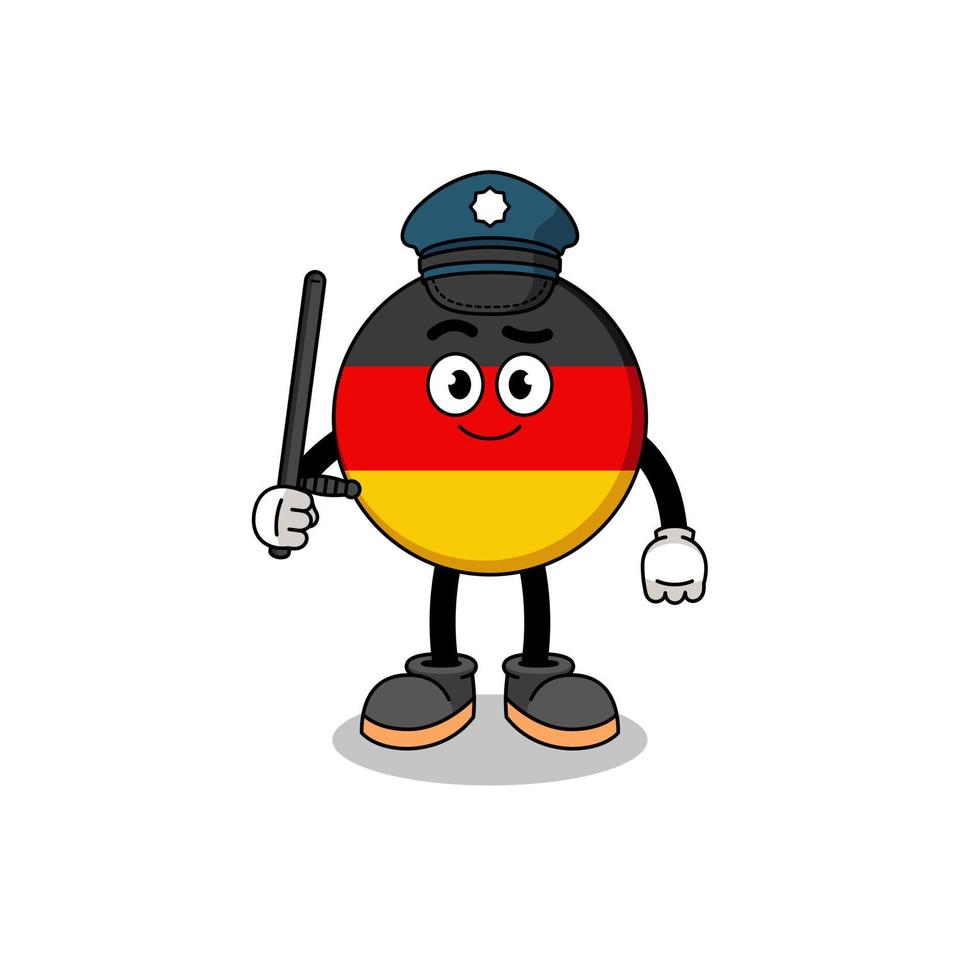 ilustração dos desenhos animados da polícia de bandeira da alemanha vetor